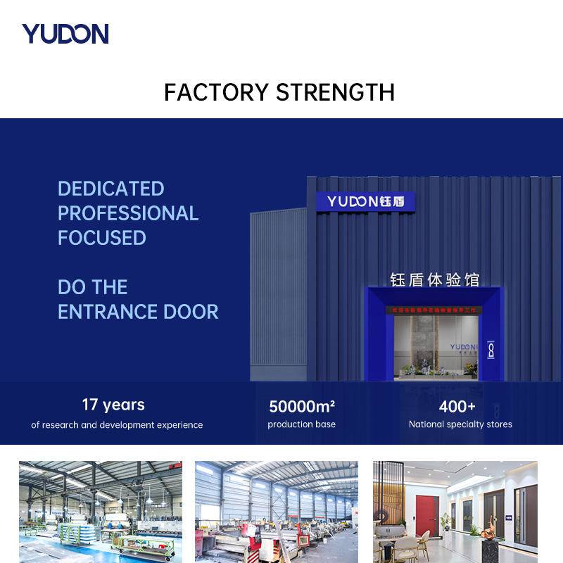 YUDON DOOR Insulated Aluminum Door Front Door Entrance Villa With Glass Insert Fire Rated Custom Size For Real Estate Projects