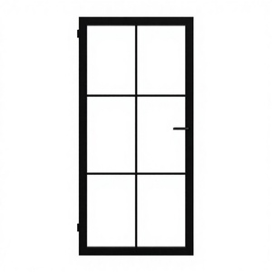 Aluminum Frameless Glass Door | Modern Fire Prevention Design Finished Surface for Balcony/Indoor Room Divider Commercial Use