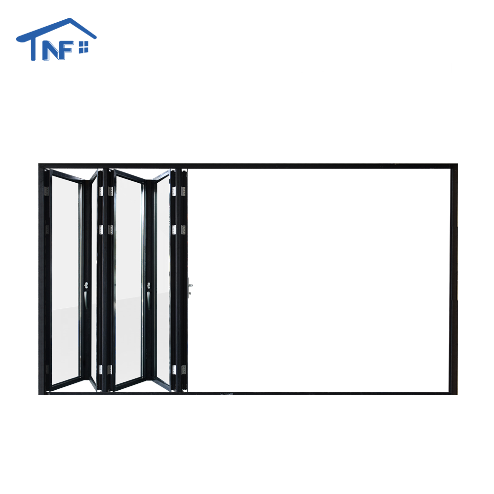 NFRC Certified Large Aluminum Folding Door Tempered Glass Household Design With Modern Style Foldable For Villa Application
