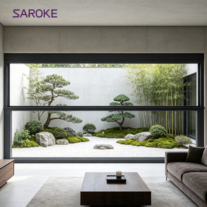 Custom Micro Ventilation Double Glazed Aluminum Lift Windows for Residential House Exterior Application