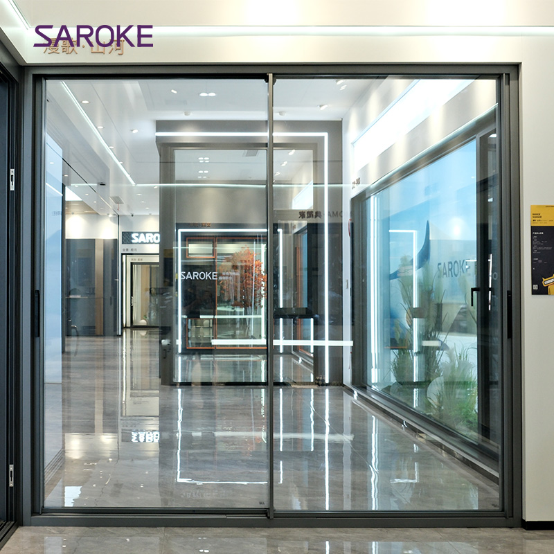 Patios Slide Thermal Break Modern Slim Frame Interior Aluminum Alloy Sliding Doors