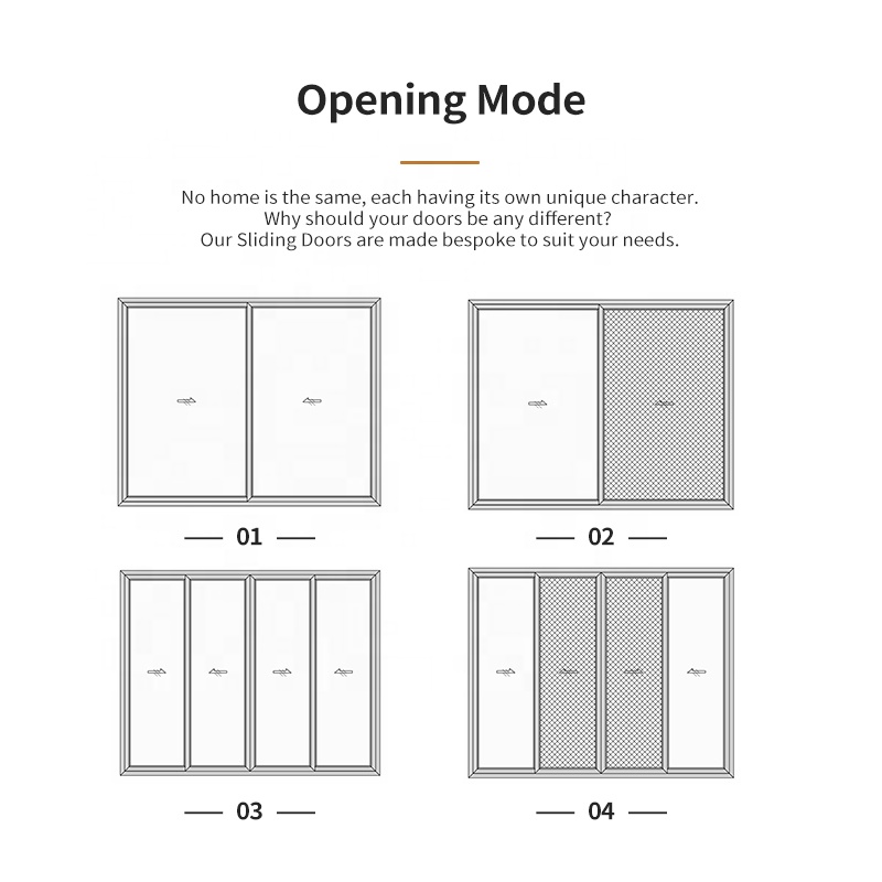 Heavy Duty Modern Energy Efficient External Glass Slide Large Sliding Patio Doors and Windows for Home