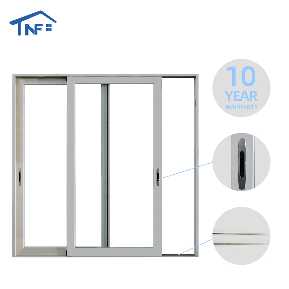 3 Tracks 4 Panels Patio Aluminum Sliding Door With Fly Screen