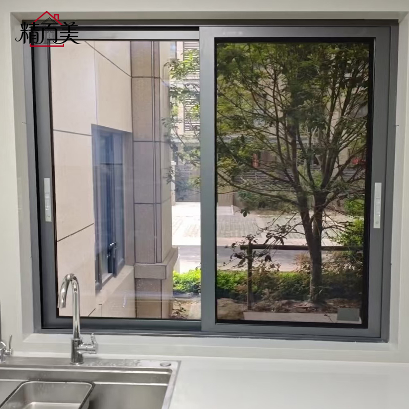 Commercial Customized Long Lasting Sturdy Aluminum Sliding Window with Sealed Gasket for Kitchen Sink Countertop Ventilation