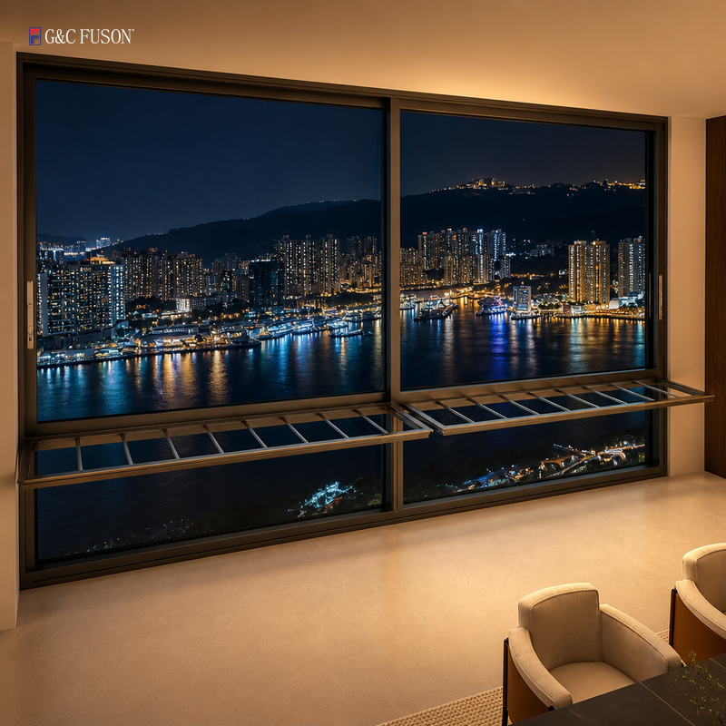 FUSON EN14352 US Market for Wholesalers Villa Balcony Anti-Theft Reinforced Frame Aluminum Window Sliding Window