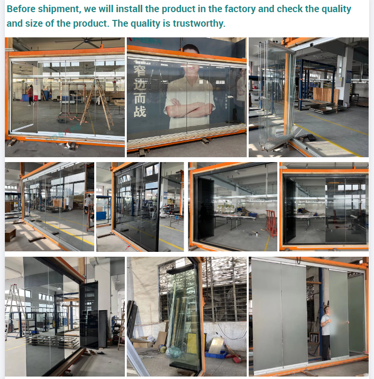 Commercial Project Sliding Bifold Door Large Full Open Glass Partition Accordion Door Apartment Villa Balcony Patio Folding Door
