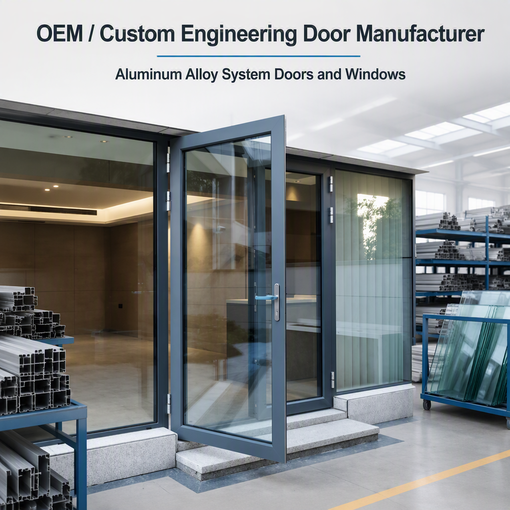 Thermal Break Aluminum Swing Door Aluminum Alloy Frame Glass Entry Door Custom Size Color for Hotel Apartment Projects