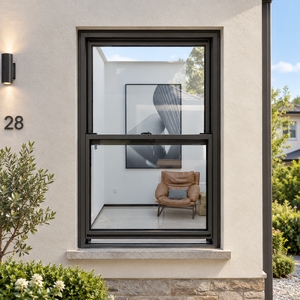 Aluminium Frame Glass Single-Hung Windows for Apartments Office Buildings Sash Windows