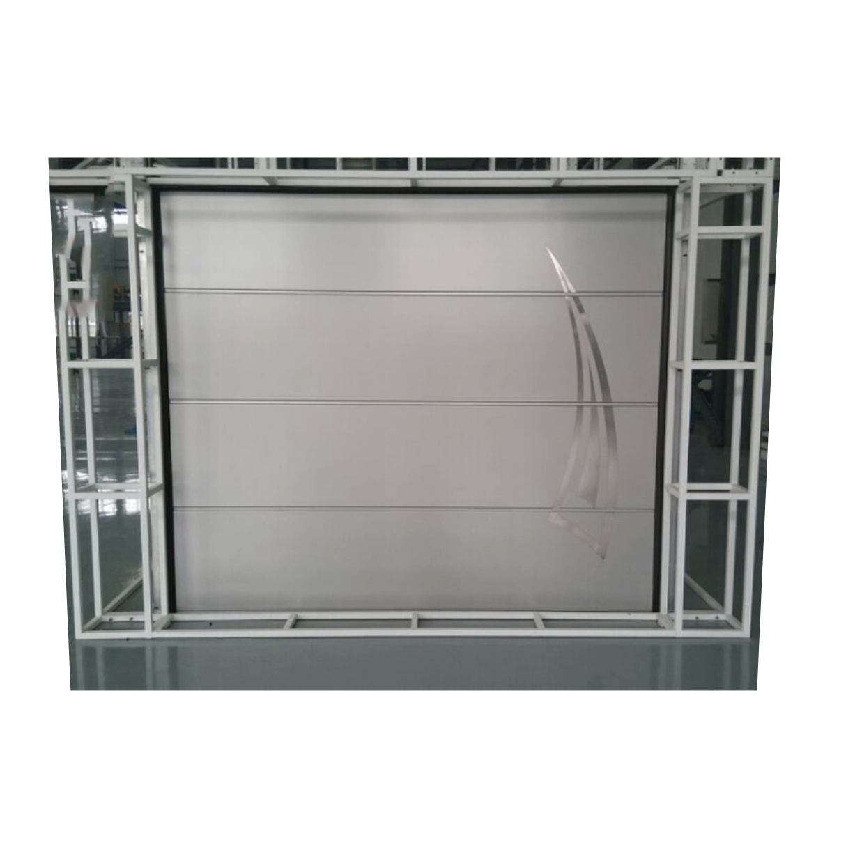 2026 New Infinity Flush Panel Smooth Horizontal Modern Tinted Glass Design Aluminum Sterling Garage Door