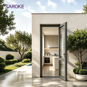 Aluminium Swing Casement Patio North America Black Color Florida Hurricane Proof Impact windows and Doors