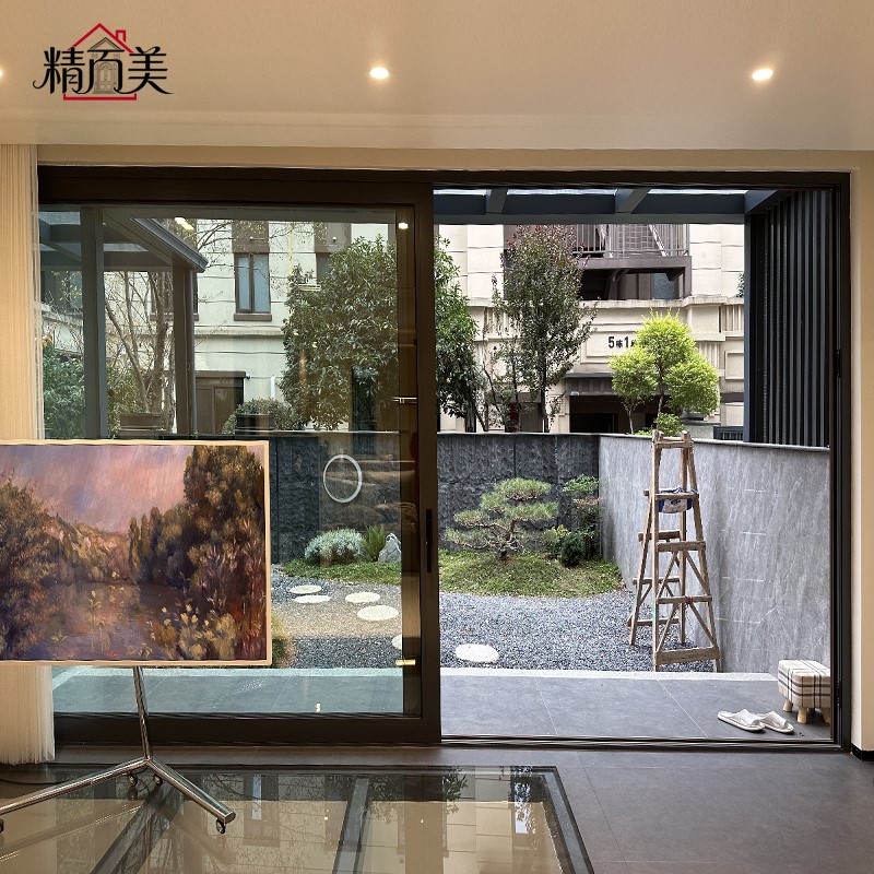 Modern Minimalist Weather Proof Corrosion Resistant Slim Frame Double Tempered Glass Aluminium Lift And Slide Door