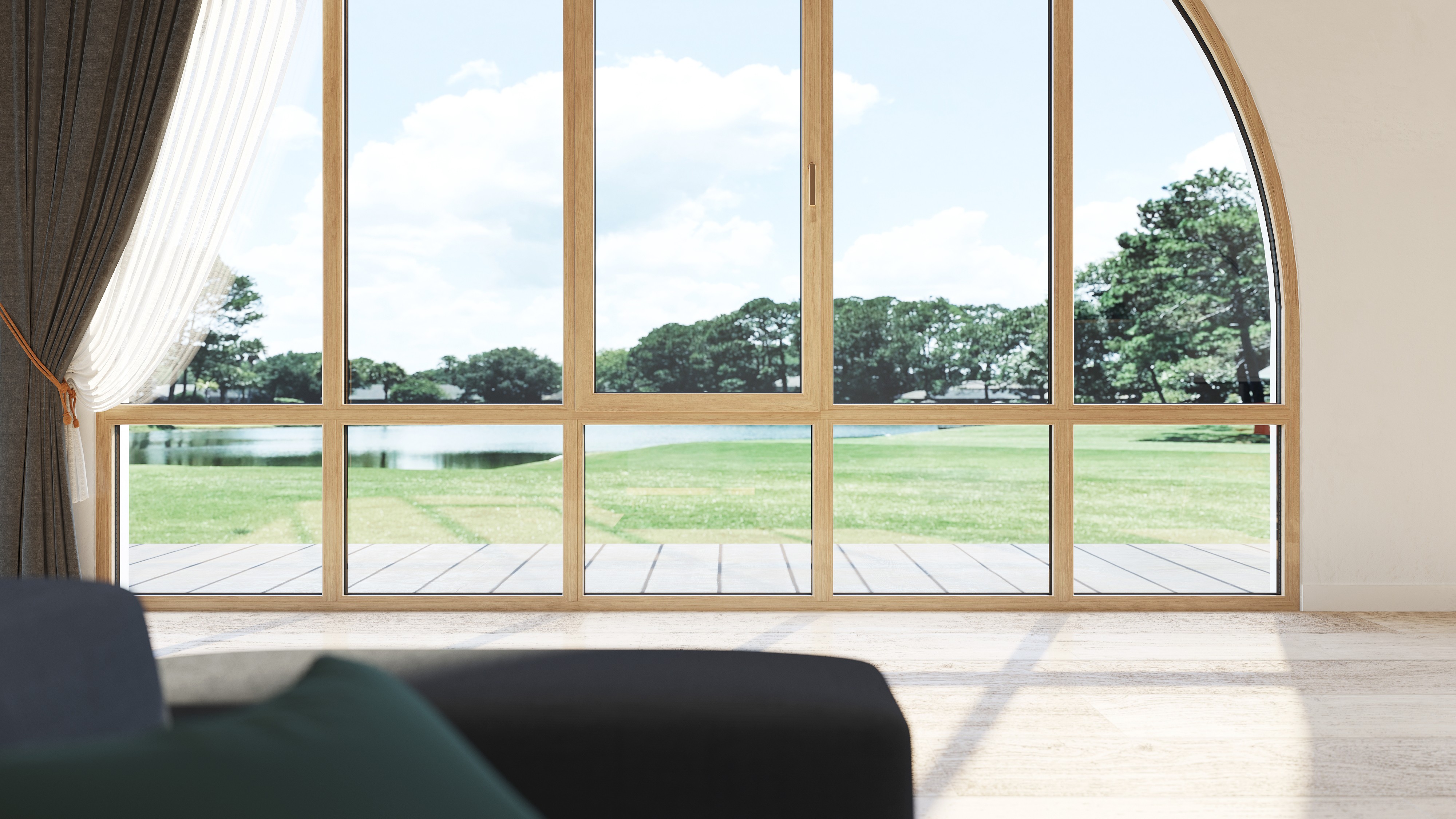 LEAWOD Wood-aluminum Composite Smart Window