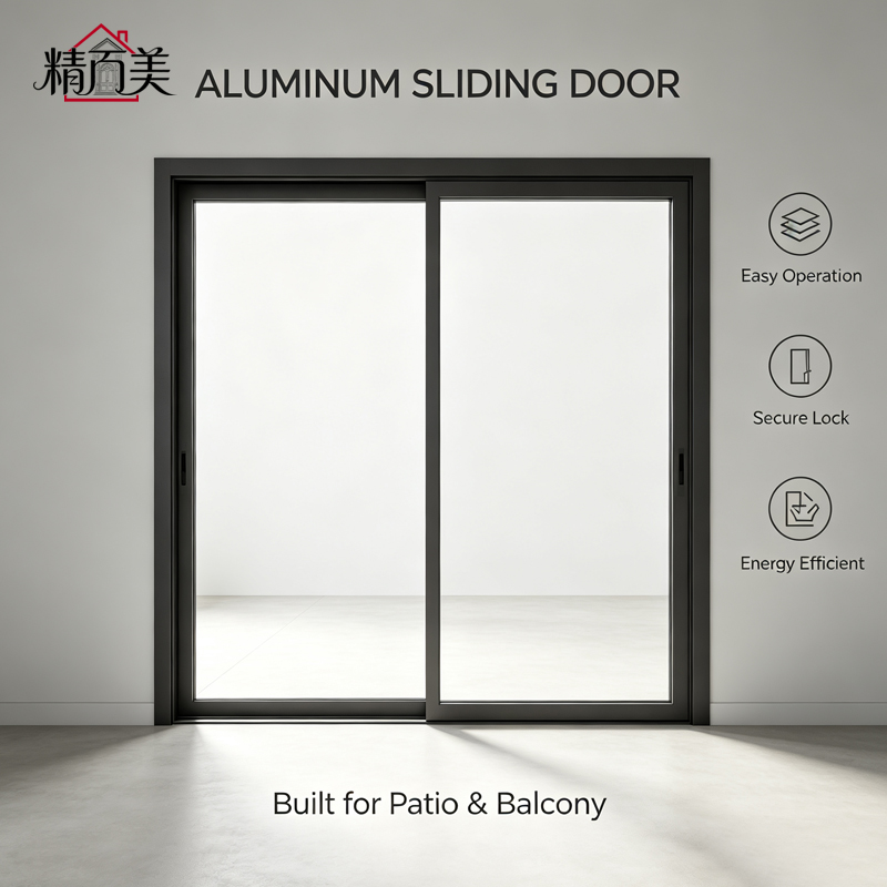 Two Panel Side By Side Sliding Door Space Saving Aluminum Alloy Frame Two Pane Tempered Glass Windproof Balcony OEM ODM Bulk