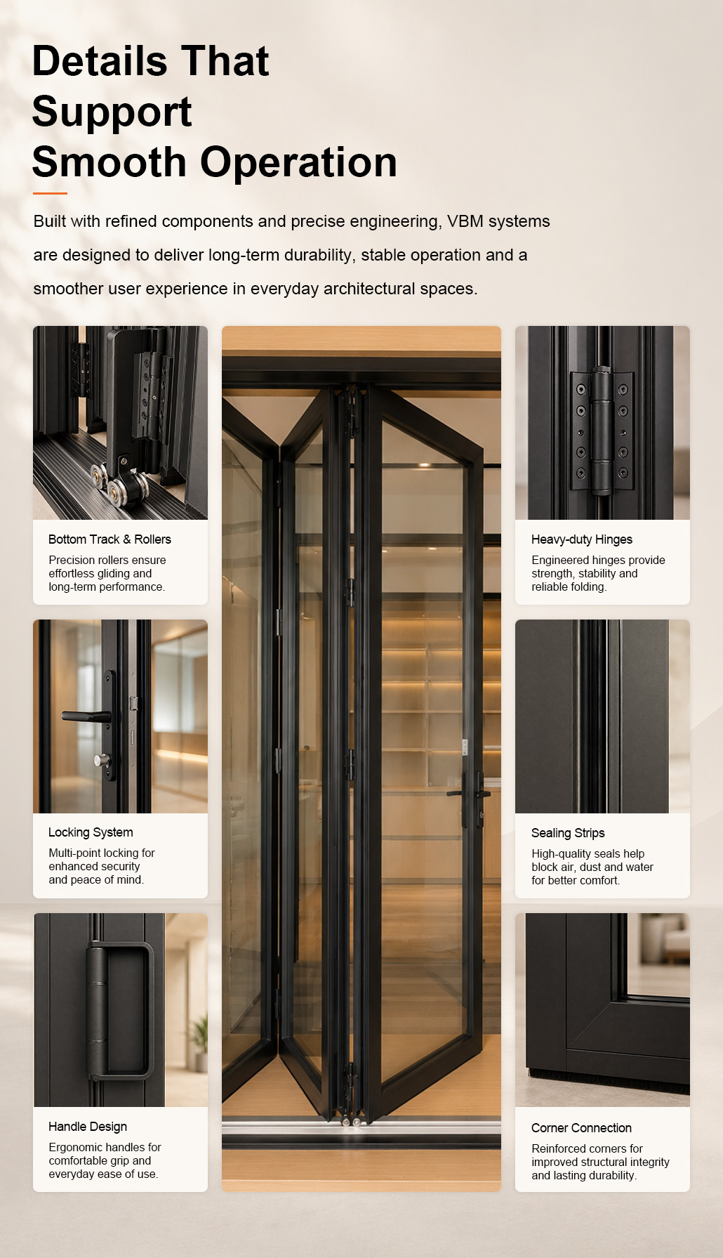 Custom Aluminum Folding Glass Door for Retail Storefront Convenience Store Entrance and Shopfront Projects