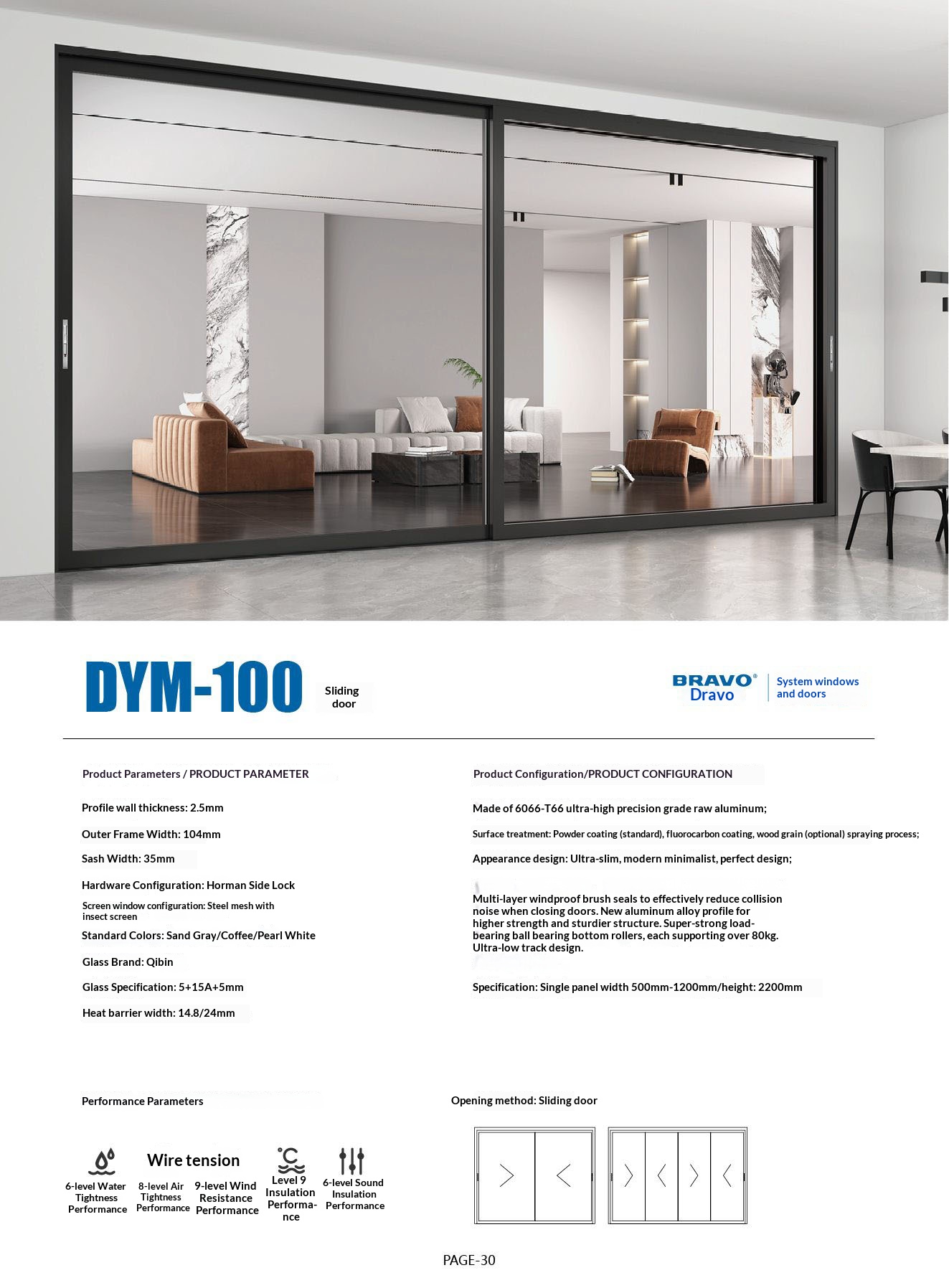 Sliding Security Windows for Home & Shop Front Glass Aluminum Skylight Panoramic Metal Door Windproof Function 5 Year Warranty