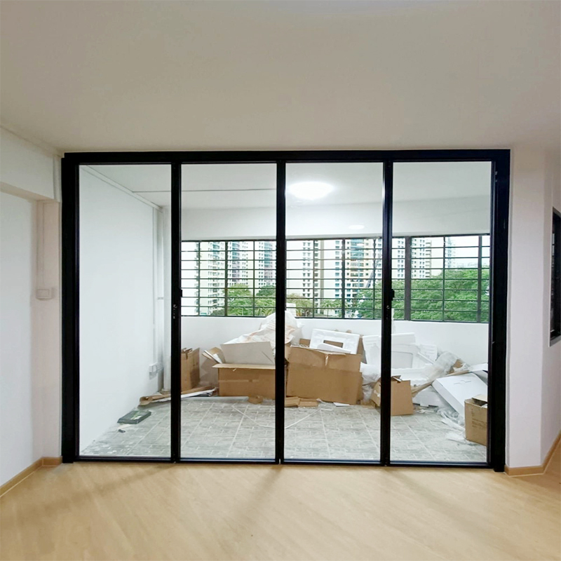 Aluminum Alloy Villa Patio Sliding Doors Double Tempered Glazed Waterproof and Windproof