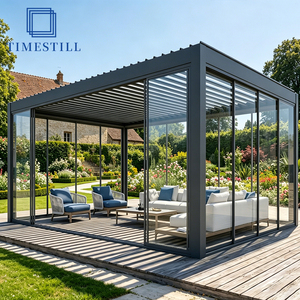 Residential Motorized Aluminum Pergola With Glass Enclosure
