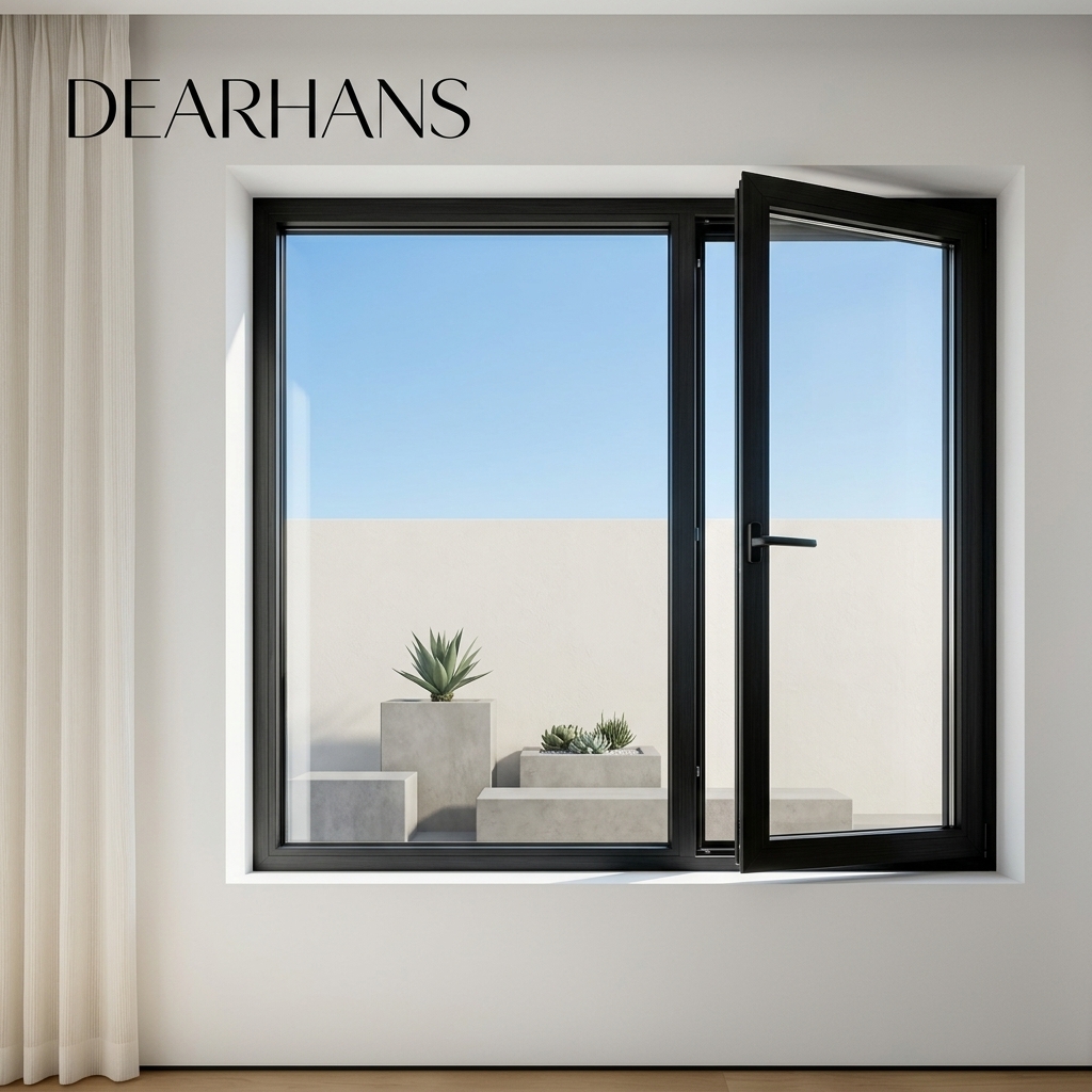 Burglar Proof windows Triple Glazed Soundproof Types Aluminium Profile Casement windows Energy Efficient Modern Black windows