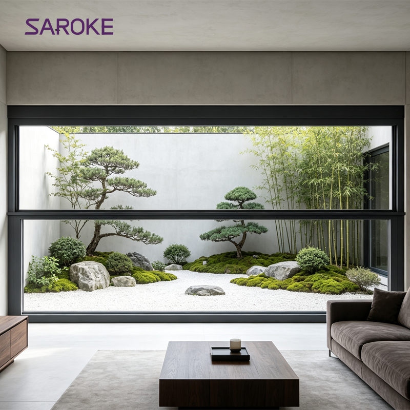 Custom Micro Ventilation Double Glazed Aluminum Lift Windows for Residential House Exterior Application