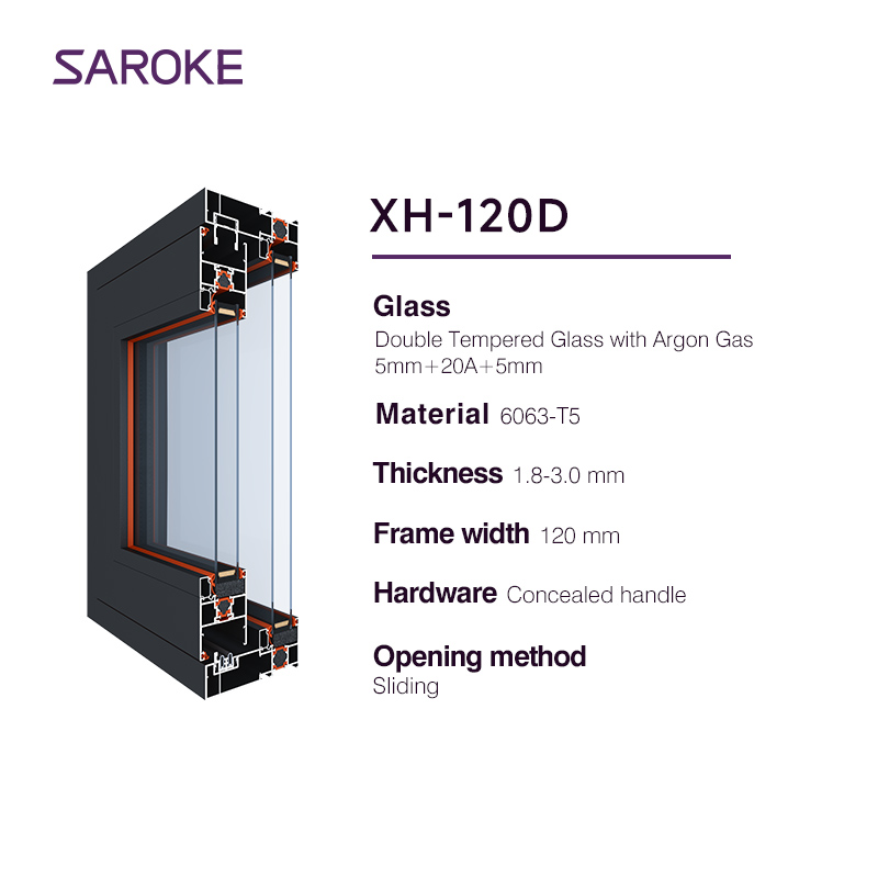 Heavy Duty Lift &amp; Side Thermal Break Double Glazed Low E Glass Aluminum Sliding Door for Villa Balcony and Patio