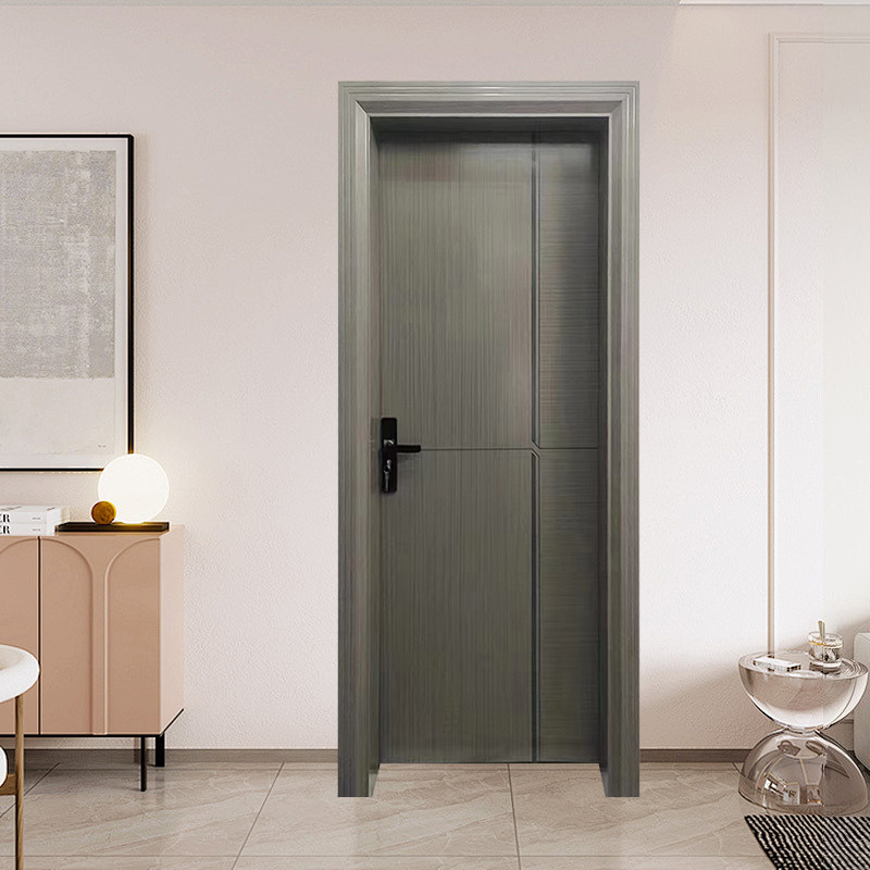 Foshan Hard-anodized All-aluminum Modern Design Soundproof Aluminum Alloy Bedroom Door Formaldehyde-free Indoor Side Opening