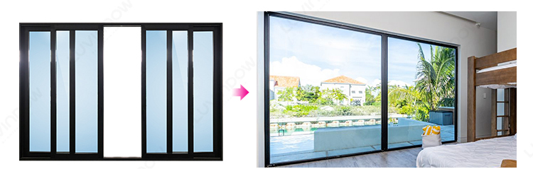 Architectural sliding glass door view