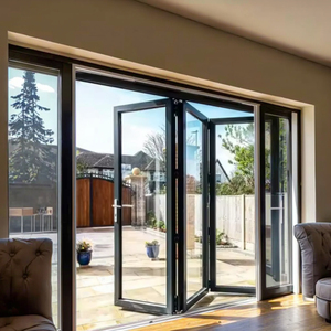 AS2047 Certified Modern Aluminum Alloy Glass Sliding Folding Door Windproof for Outdoor/Balcony Use for Courtyard Foldable