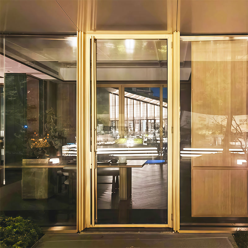 Bestselling Durable Modern Commercial Left Hand (LH) Aluminum Alloy Frame Tempered Glass Waterproof Storefront Door Model 009 1
