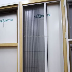 Sturdy Construction Pleated Folding Fly Mesh Aluminium Frame Anti Insect Polyester Screen Door
