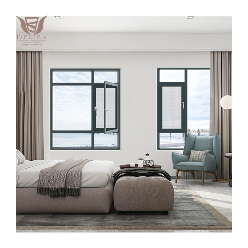 DEMEA Boutique Hotel Bathroom Project Waterproof Energy Saving Round Top Custom Glass Thermal Break Aluminum Casement Window