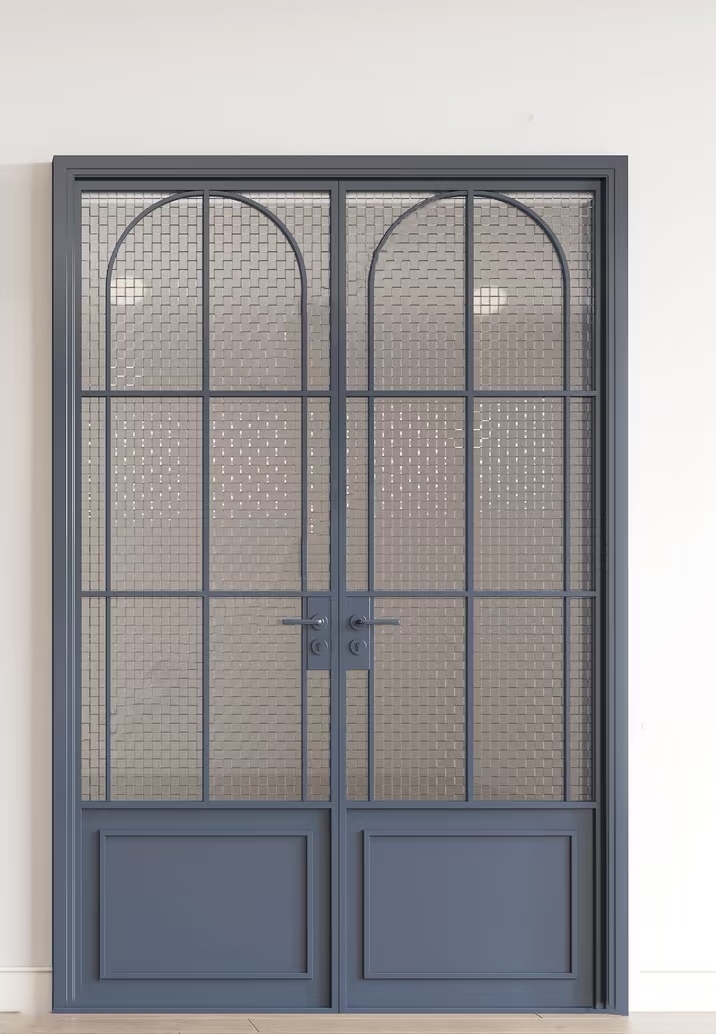 American Security Brown Modern Interior Aluminum Swing Door Finished Entry Door 5 Year Warranty Windproof For Living Room Glass
