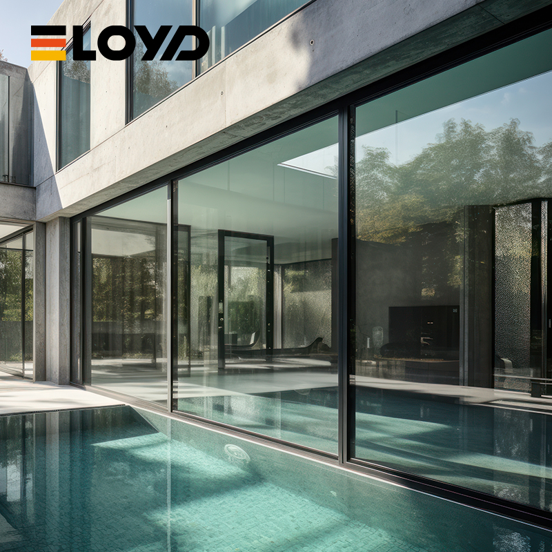 Modern Aluminum Alloy Glass Patio Sliding Door With Waterproof &amp; Heat Insulation For Villa Exterior And Garden Use
