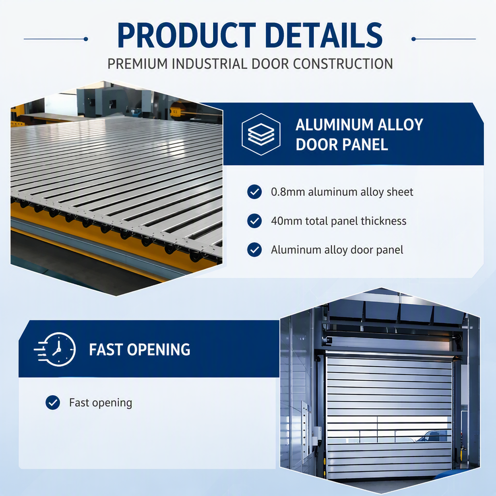 Turbo Hard Quick Door Modern Aluminum Alloy Galvanized Plate Composite Material Windproof Anti-theft Garage Automatic Induction