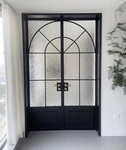 Custom Premium Aluminum French Double Doors Minimalist Modern Design Thermal Insulation Soundproof for Apartment &amp; Hotel Use