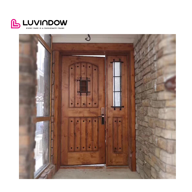 Hot Selling Cheap Modern Finished Solid Wood Honeycomb Glass Entry Door With Windproof Feature For Villa Customized Color