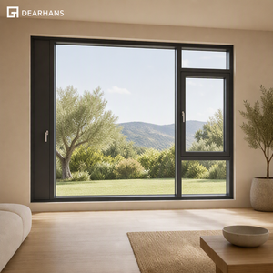 Hotel &amp; Office Used Aluminium Casement Window with Left Side Micro Ventilation System, Sound Insulation, Easy Opening