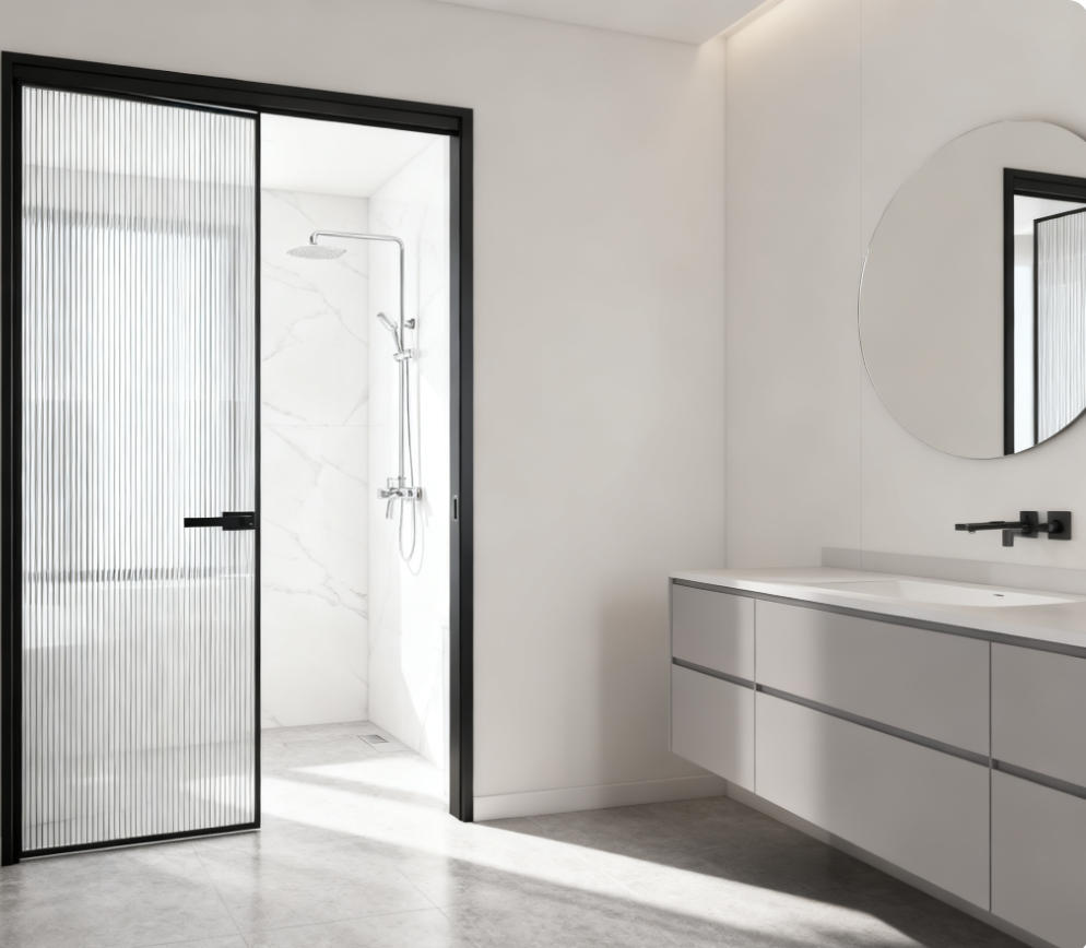 Aluminum Casement Door - Tempered Glass