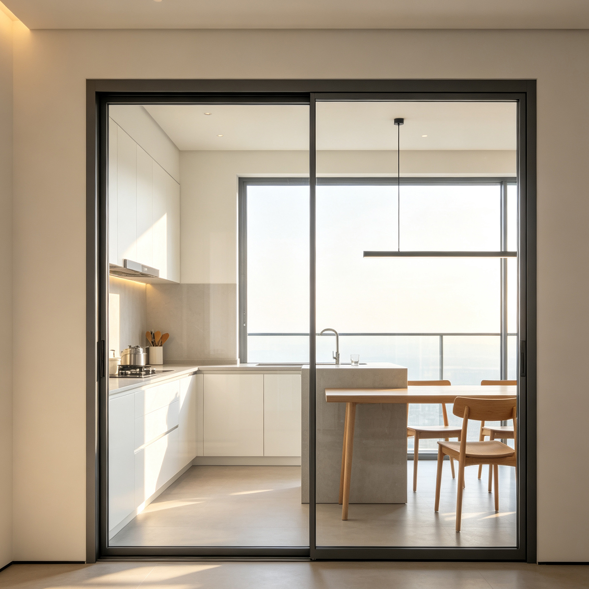 Hot Selling Magnetic Close Dustproof Soundproof Tempered Safety Aluminum Glass Sliding Door for Indoor Garden