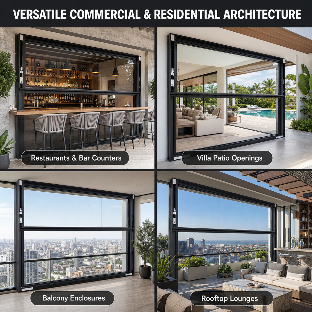 Intelligent Electrically-Powered Vertical Telescopic Sliding Lift Wind-Proof Sound-Insulating Single-Hung Aluminum Glass Windows