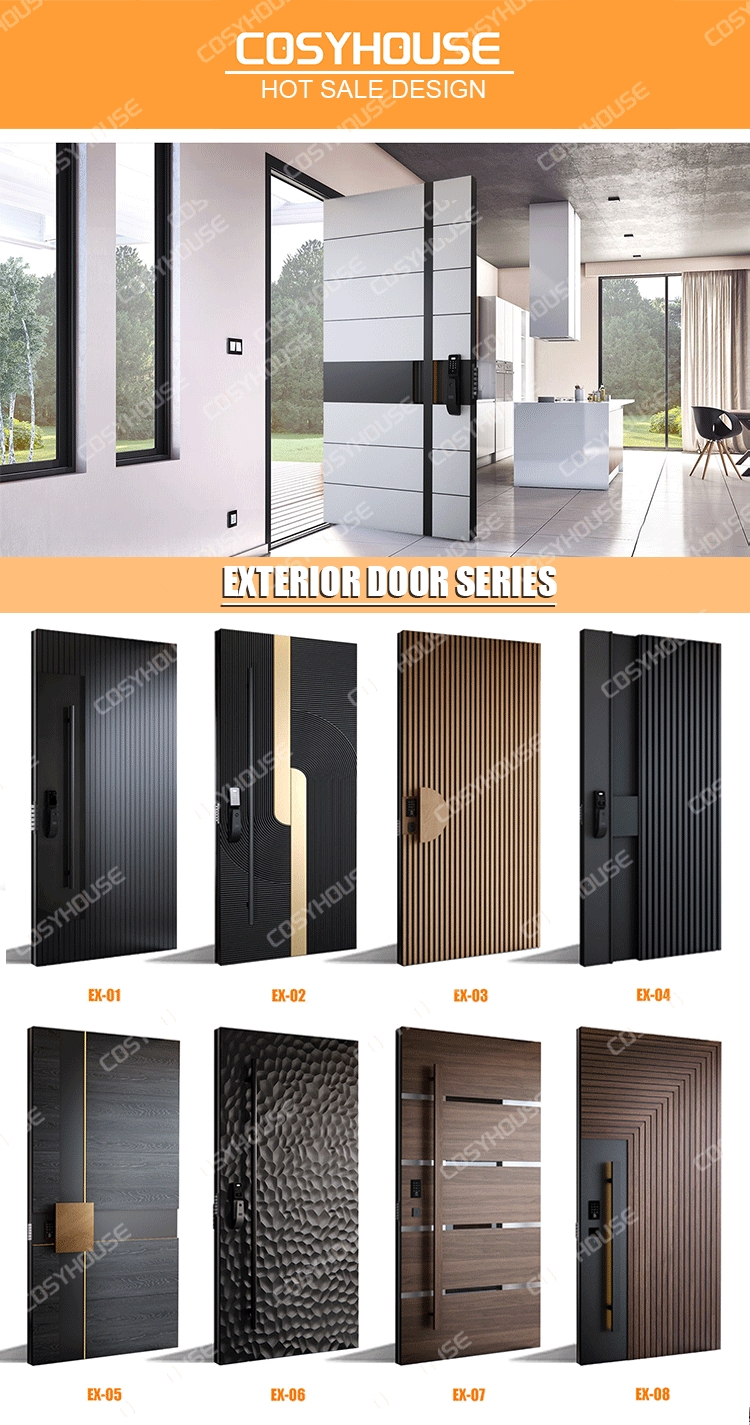 Steel Security Door Exterior Front Entry Door for House Villa Apartment with Custom Lock System