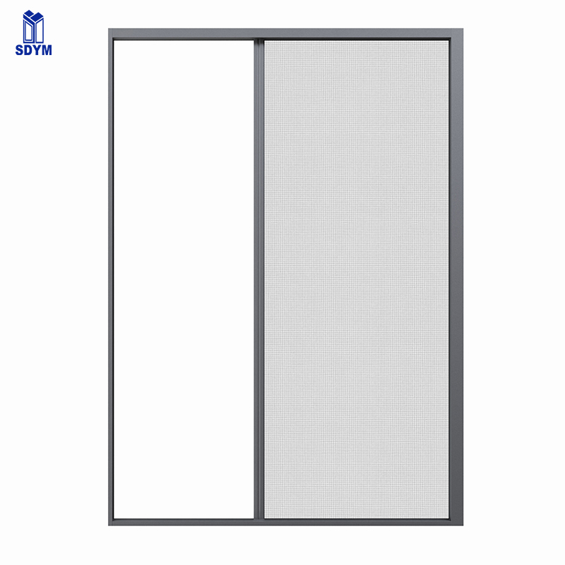 Modern Design Retractable Single Hinged Aluminum Folding Screen Door Polyester Mesh Insect Resistant Washable for Kitchen