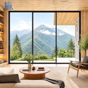 Lange Wholesale Price Modern Design PVDF Coated Aluminium Alloy Glass Door Aluminum Glass Sliding Door