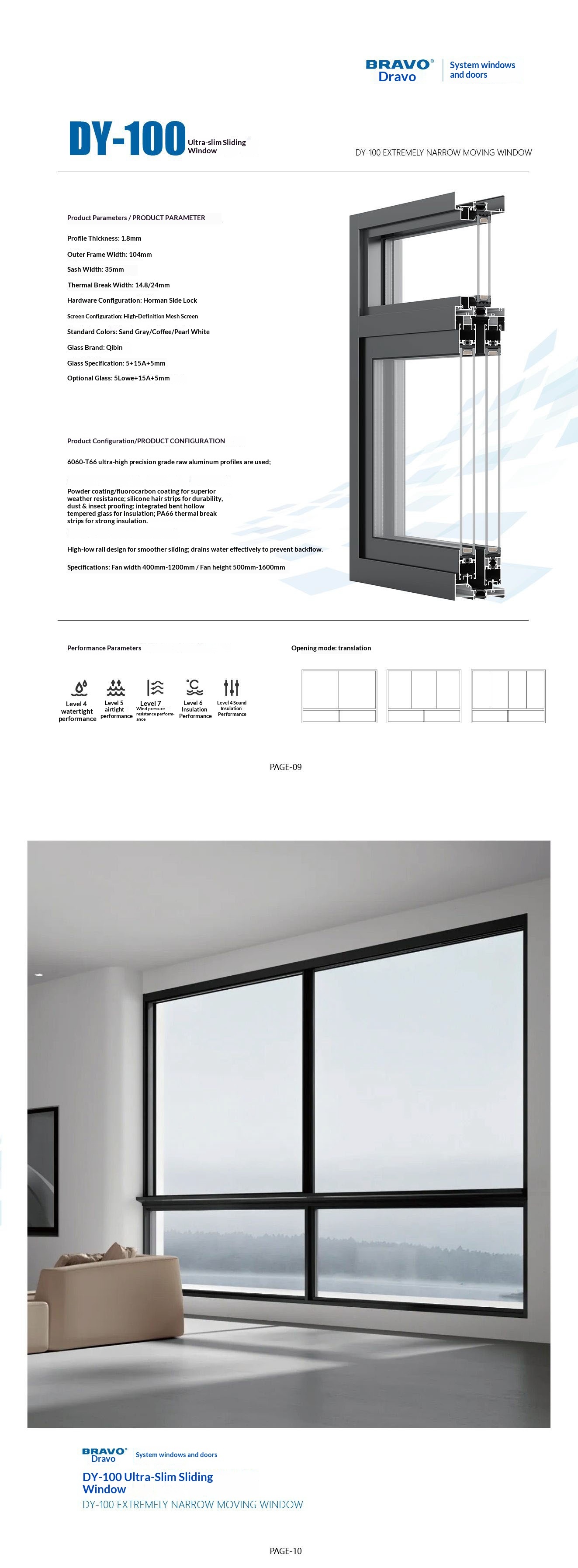 Sliding Security Windows for Home & Shop Front Glass Aluminum Skylight Panoramic Metal Door Windproof Function 5 Year Warranty