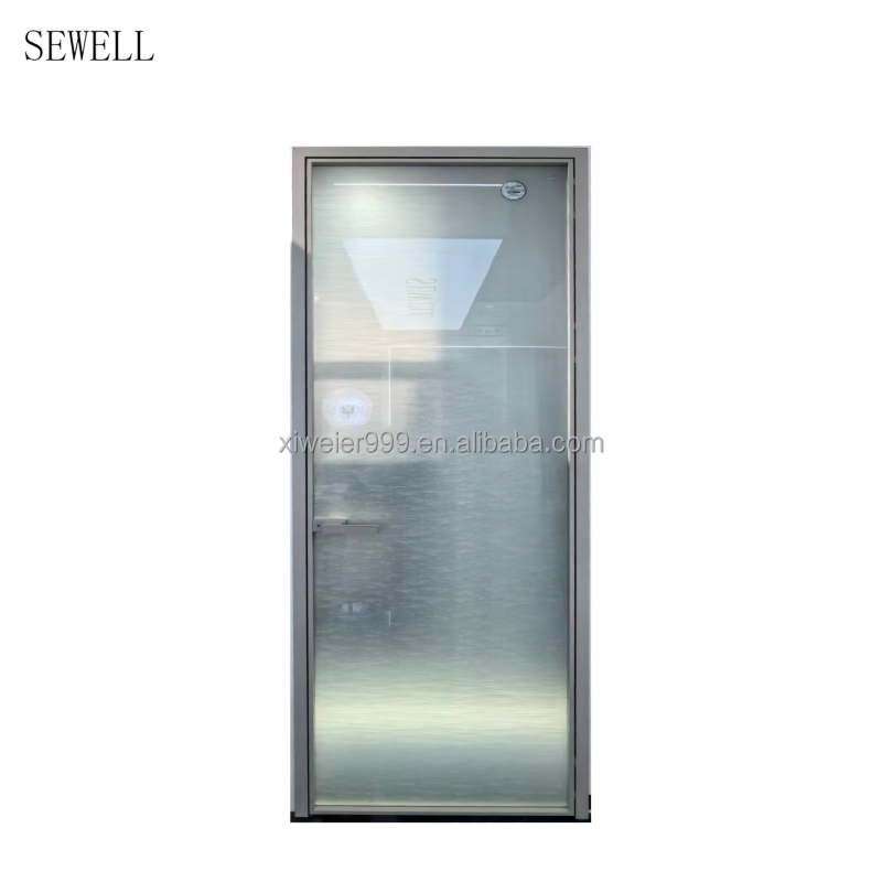 On Sale Aluminum Alloy Single Glazed Bathroom Door Swing Door Pivot Door for House