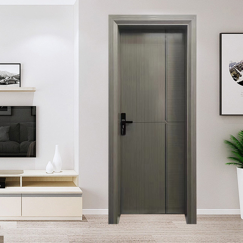 Foshan Hard-anodized All-aluminum Modern Design Soundproof Aluminum Alloy Bedroom Door Formaldehyde-free Indoor Side Opening