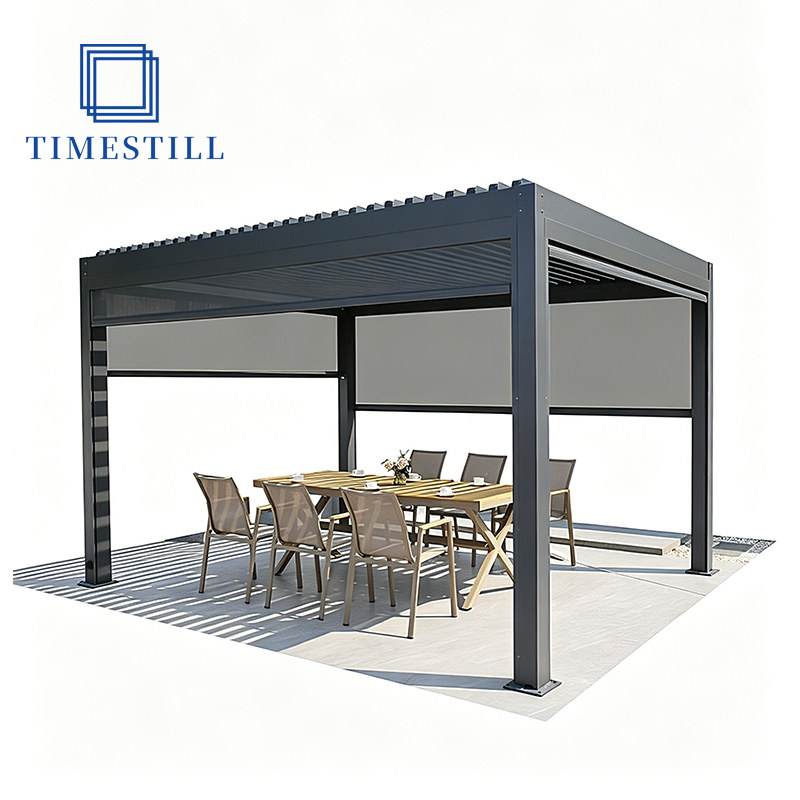 Residential Aluminum Pergola With Motorized Roof And Optional Glass Enclosure