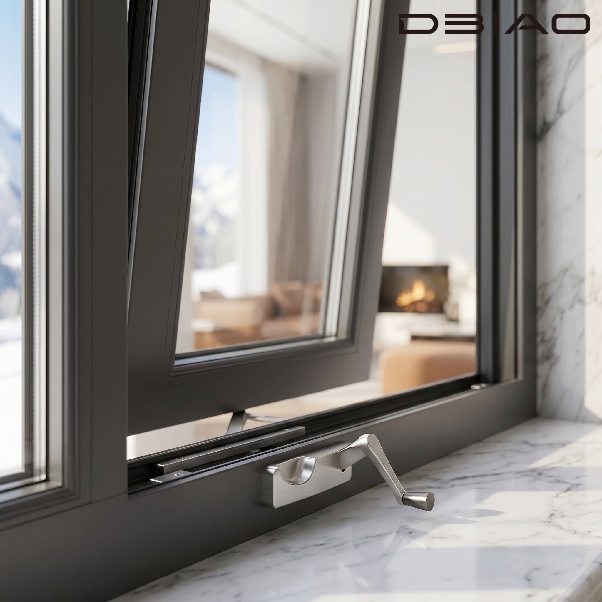 DBIAO Custom Aluminum Alloy Minimalist Casement Window Waterproof Soundproof Design Maximum Ventilation Bathrooms Hotels Kitchen
