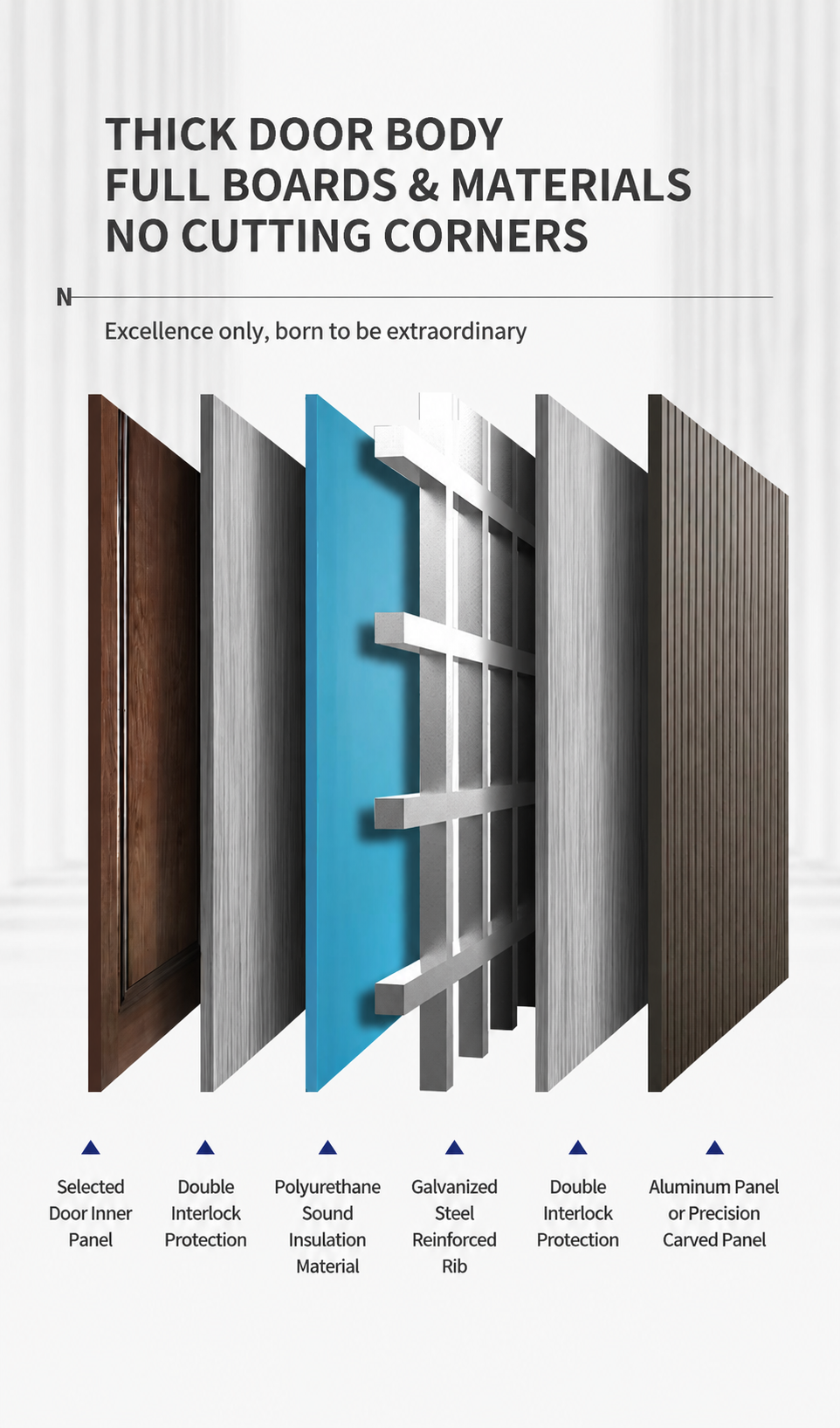 Wood Look Aluminum Entrance Door with a Contemporary Design