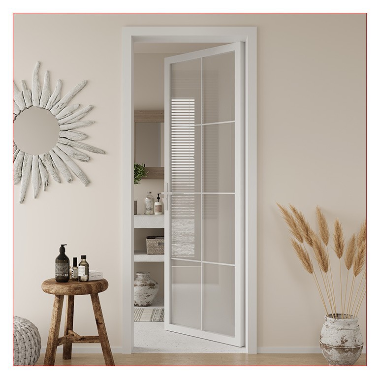 Interior Glass Bathroom Door | Aluminum Alloy Soundproof Door for Living Room &amp; Office