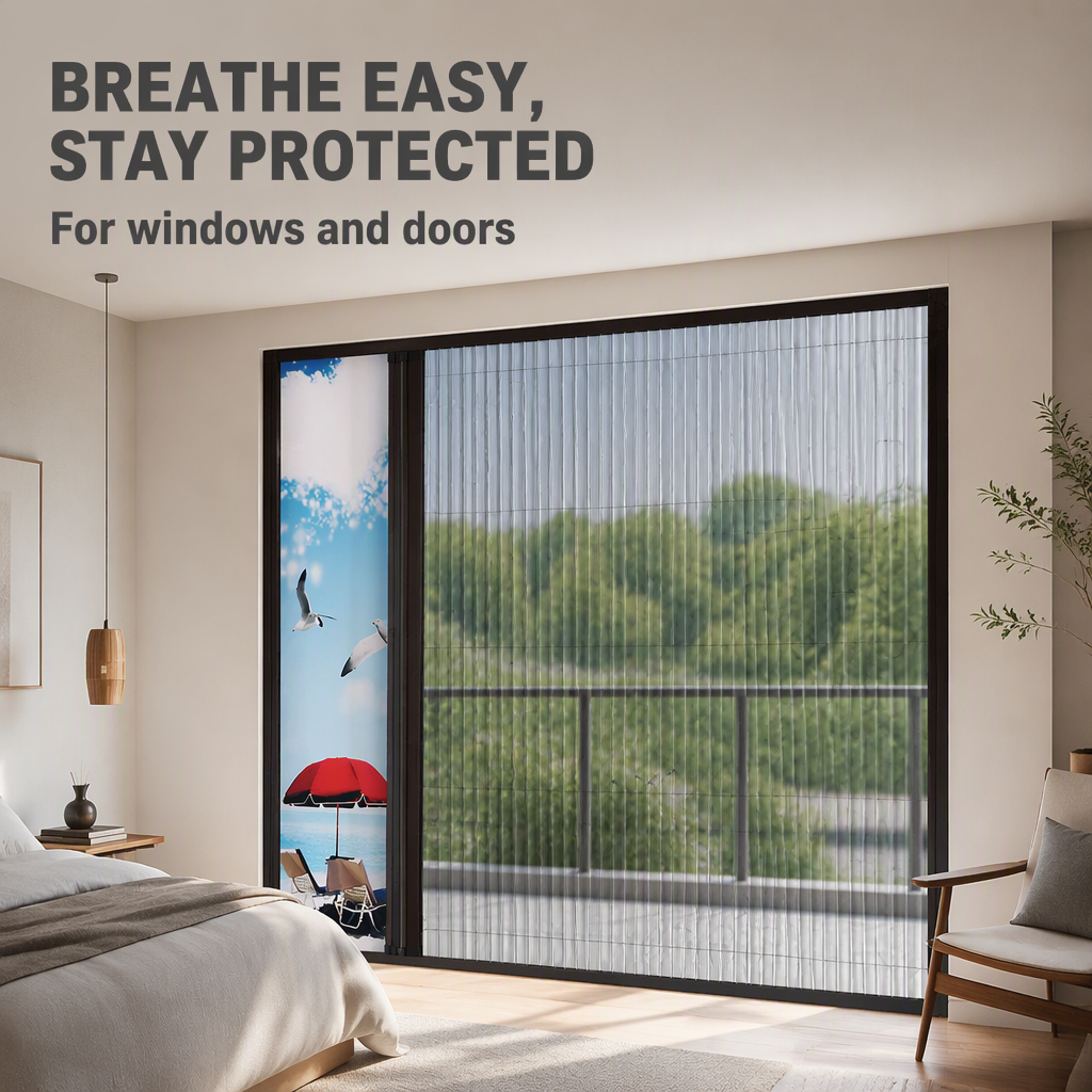 High Quality Aluminium Alloy Frame Sliding Door and windows Polyester Plisse Pleated Folded Mosquito Net Fly Screen Mesh